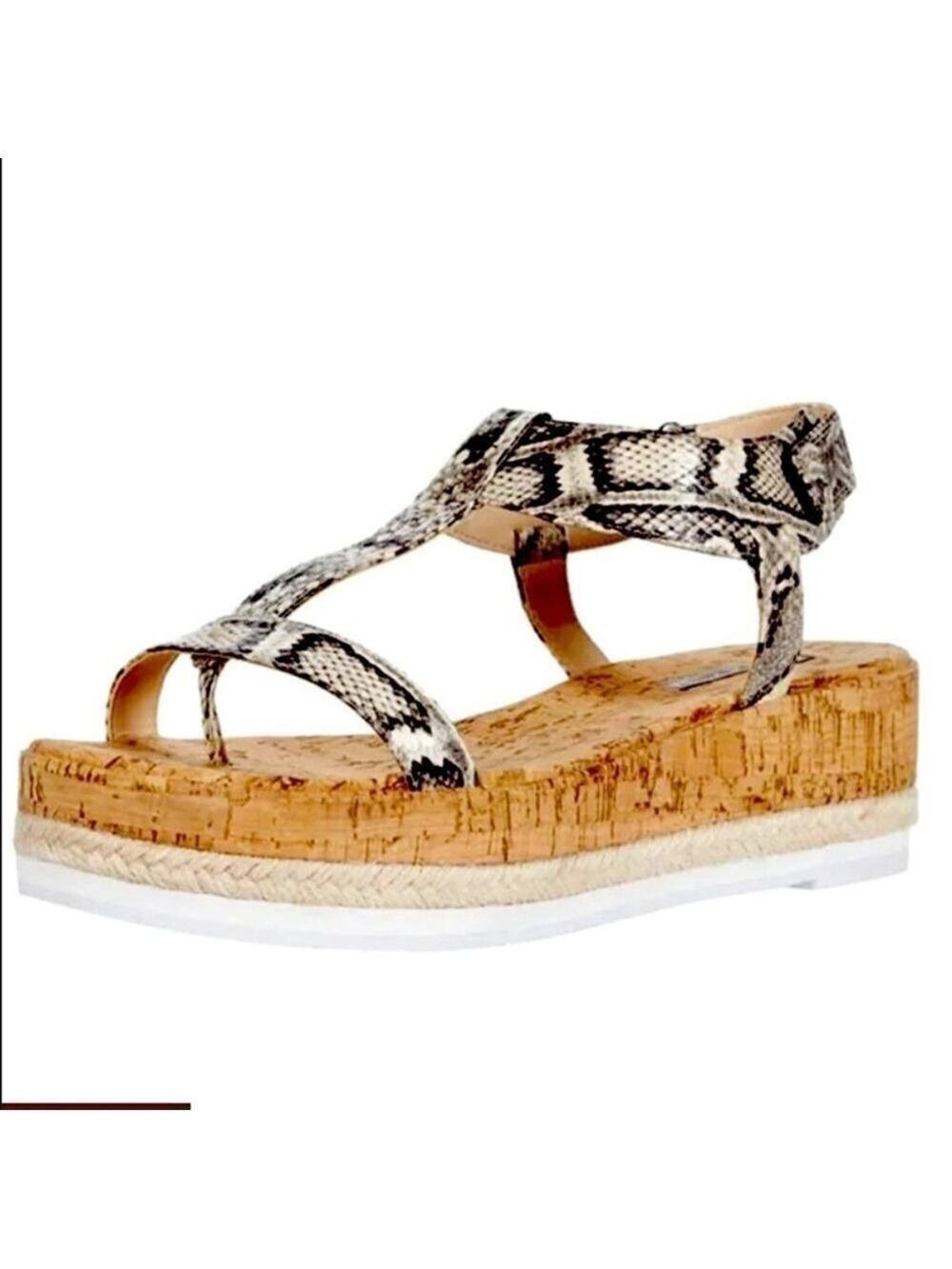New PELLE MODA PILAR Platform Size 8.5 Snakeskin Sandals NWOB